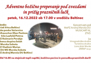 Adventno božično prepevanje in prižig prazničnih lučk